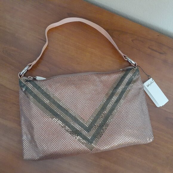 Whiting and Davis Bronze Mesh Shoulder Bag  NWT - Picture 4 of 12